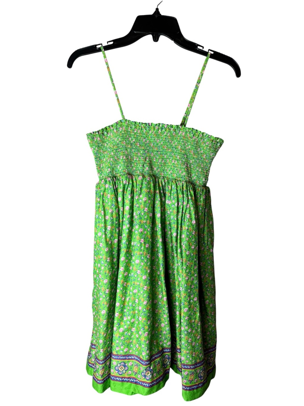 Ralph Lauren Smocked Green Sun Dress Floral Girls 16